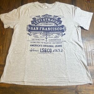Levis San Francisco Graphic T-Shirt Mens XL‎ Heather Gray Heritage Logo Tee